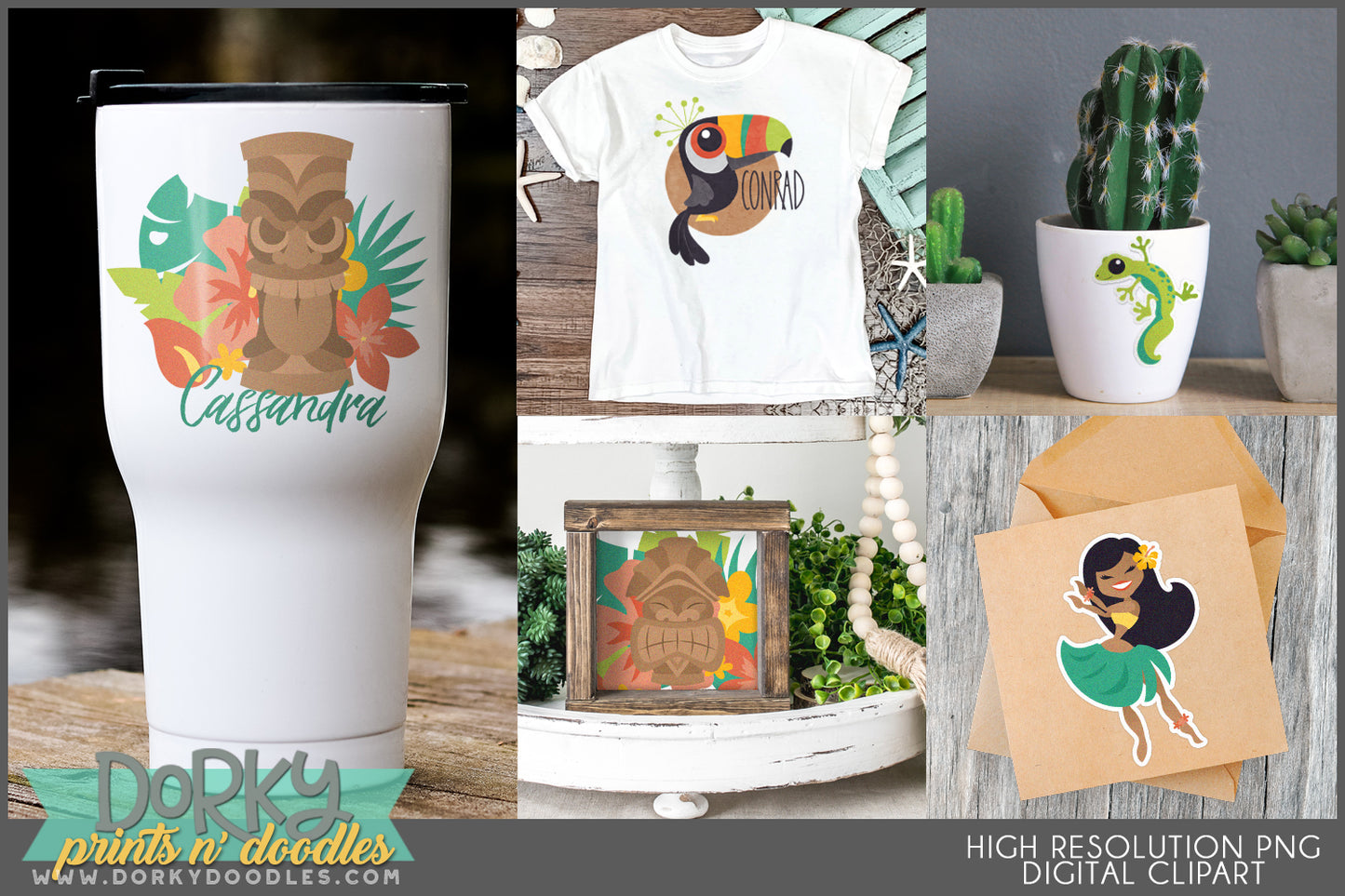 Summer Luau Clipart Bundle