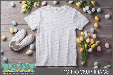 Adult Shirt Mockup Image for Spring or Easter