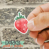 Watercolor Strawberries Vinyl Sticker Sheet - Dorky Doodles