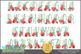 Watercolor Strawberry Alphabet Clipart - Dorky Doodles