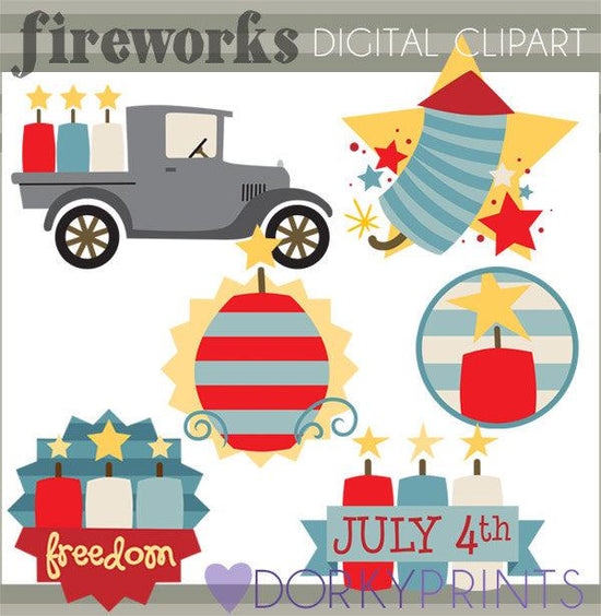 4th of July Fireworks of Summer Clipart – Dorky Doodles