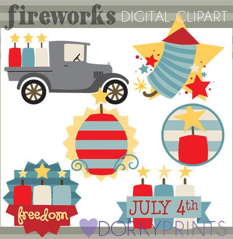 4th of July Fireworks of Summer Clipart