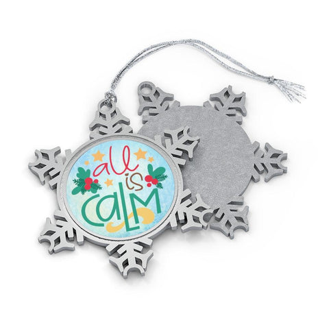 All is Calm Pewter Snowflake Ornament