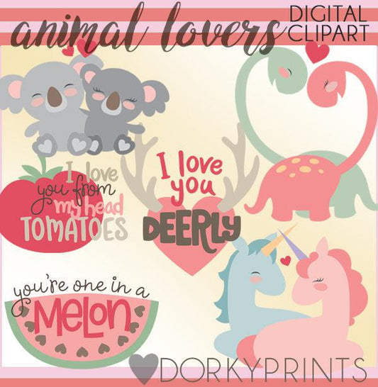 Animal Love Valentine Clipart