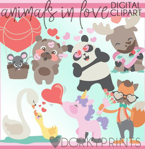 Animal Love Valentine Clipart
