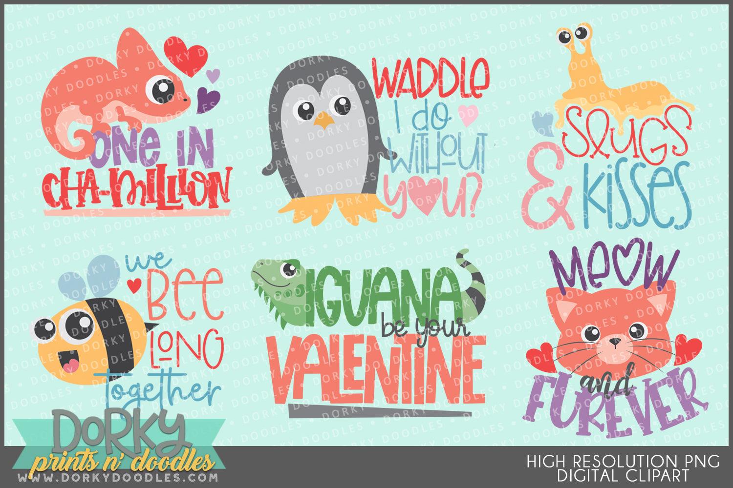 Animal Puns Valentine Clipart