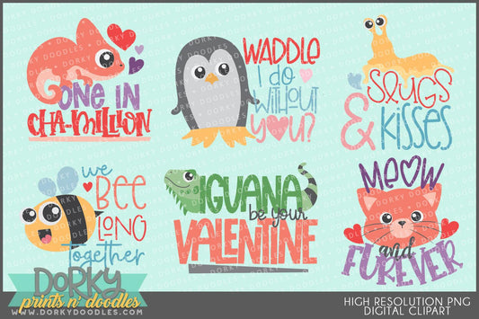 Animal Puns Valentine Clipart