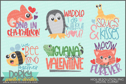 Animal Puns Valentine Clipart