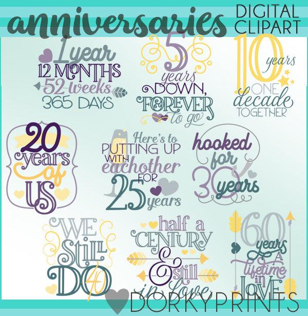 Anniversary Wordart Clipart