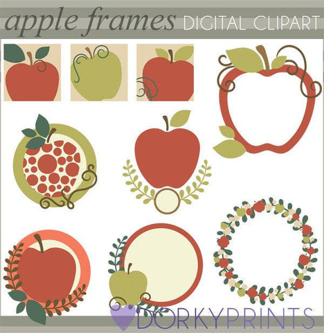 Apple Frames School Clipart