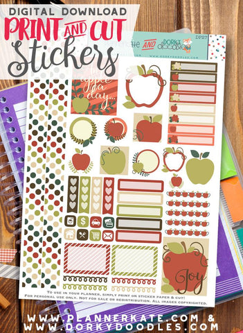 Apple Print and Cut Planner Stickers