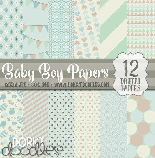 Baby Boy Digital Paper Pack