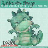 Baby Dragon Watercolor PNG