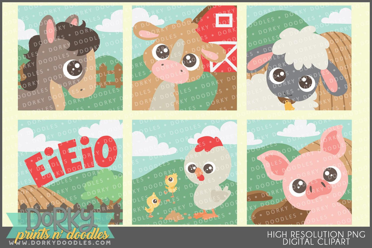 Baby Farm Animals Clipart – Dorky Doodles