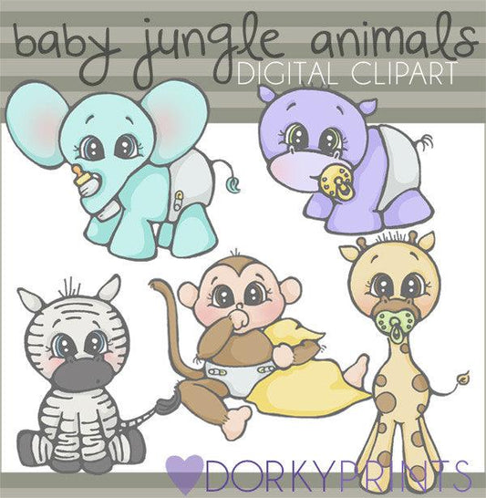 Baby Jungle Animals Clipart