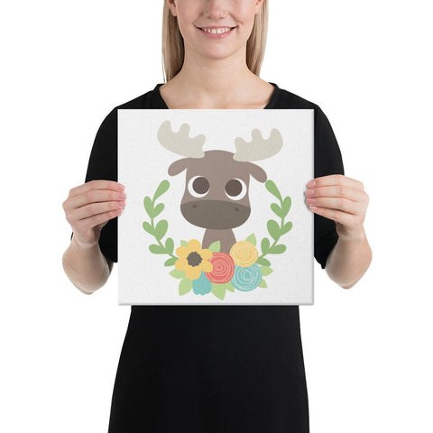 Baby Moose Nursery Canvas