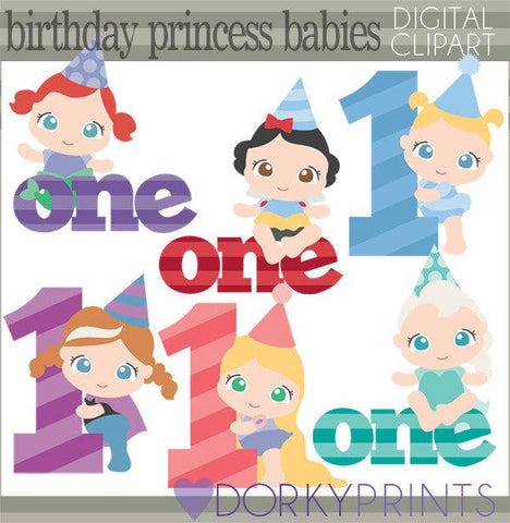 Baby Princess First Birthday Clipart