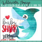 Baby Shark Watercolor PNG