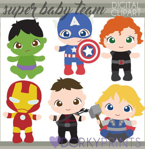 Baby Team Super Hero Clipart
