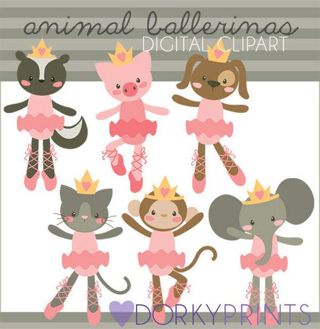 Ballerina Animals Clipart