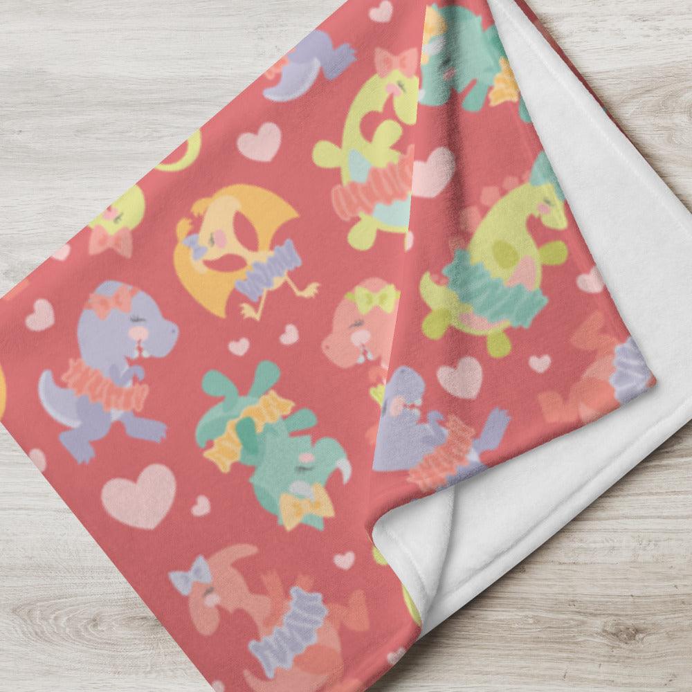 Ballerina Dinosaur Throw Blanket