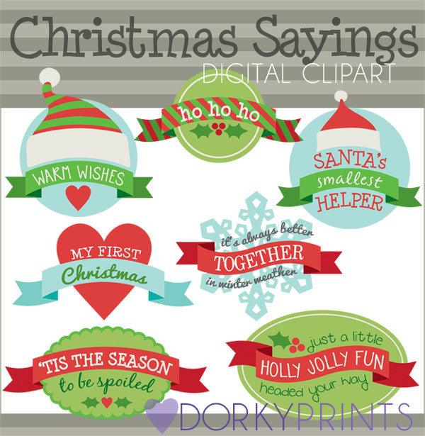 Banner Sayings Christmas Clipart