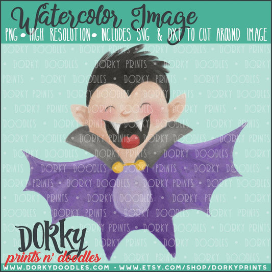 Bat Boy Watercolor PNG