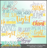 Be the Light Words and Titles Clipart