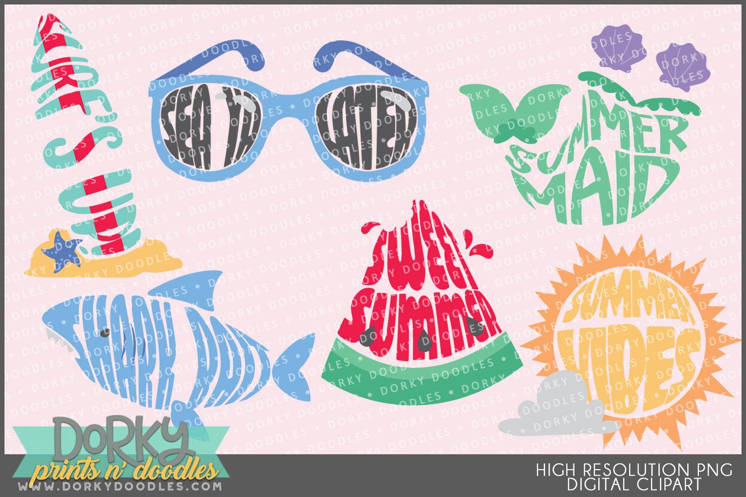 Beach Words Summer Clipart