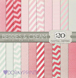Berries and Cream Digital Paper Pack