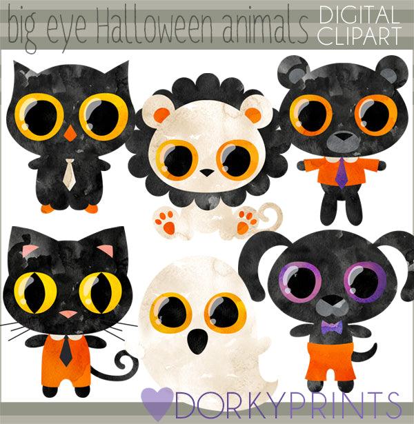 Big Eyes Animal Halloween Clipart