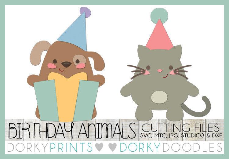 Birthday Cat and Dog Cuttable Files