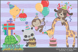 Birthday Celebration Animals Clipart