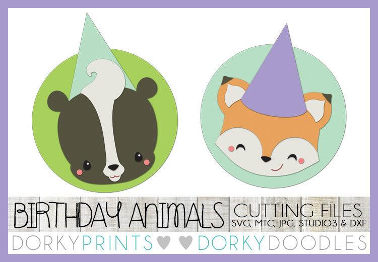 Birthday Fox and Skunk Cuttable Files