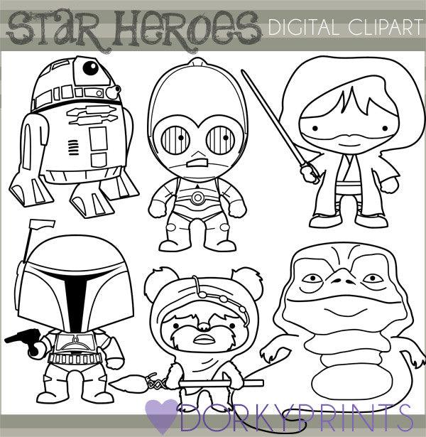 Black Line 2 Star Hero Clipart