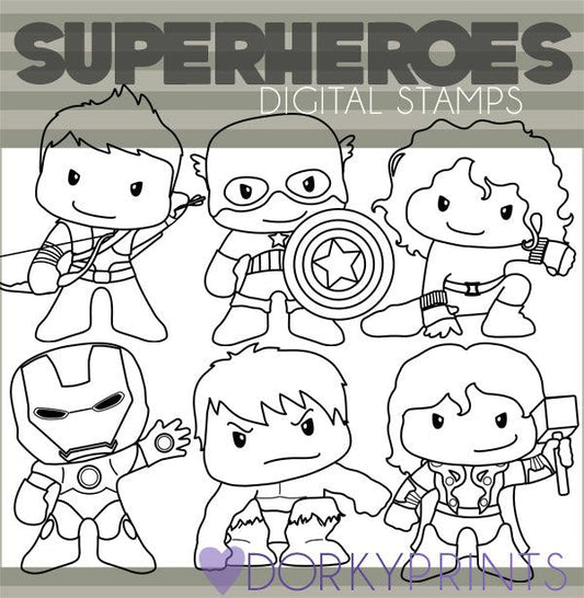 Blackline Super Hero Clipart