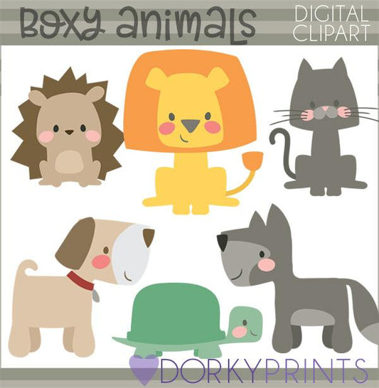 Boxy Animals Clipart