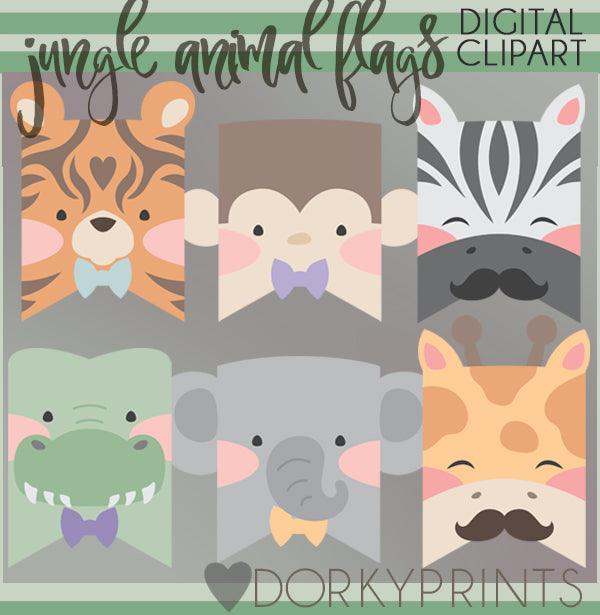 Boy Jungle Animals Clipart