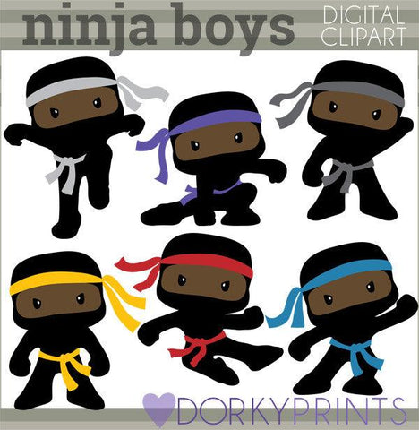 Boy Ninjas Hero Clipart