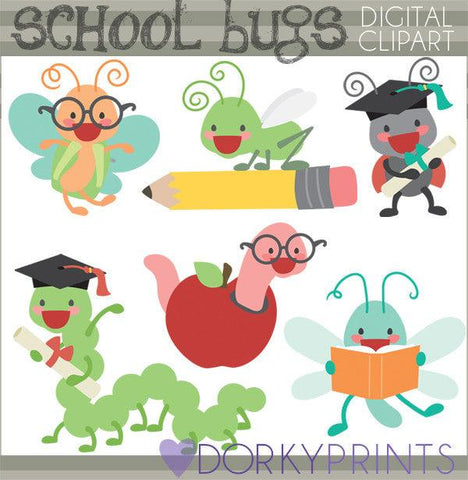 Bugs Graduation and Back to School Clipart