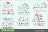 Bundle of 18 Inspirational Sayings Clipart - Dorky Doodles