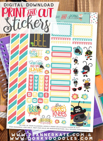 Busy Bee Print and Cut Planner Stickers