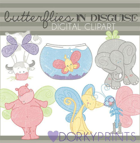 Butterflies in Disguise Animals Clipart