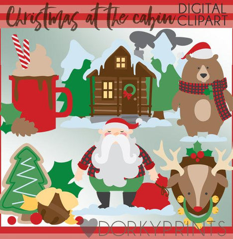 Cabin Christmas Clipart