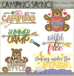 Camping Quotes Summer Clipart – Dorky Doodles