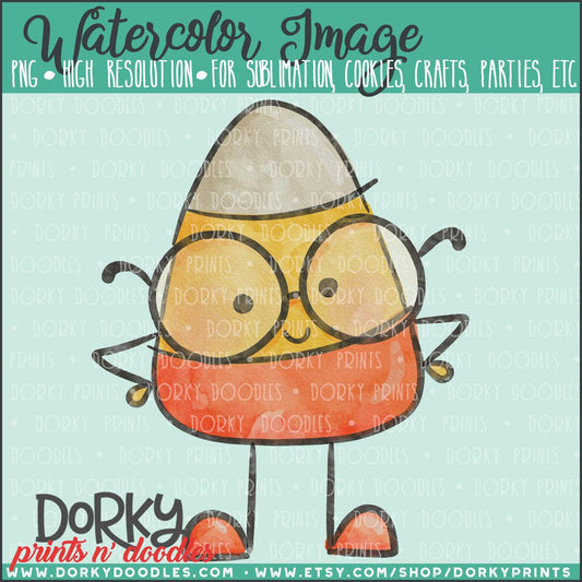 Candy Corn Halloween Watercolor PNG