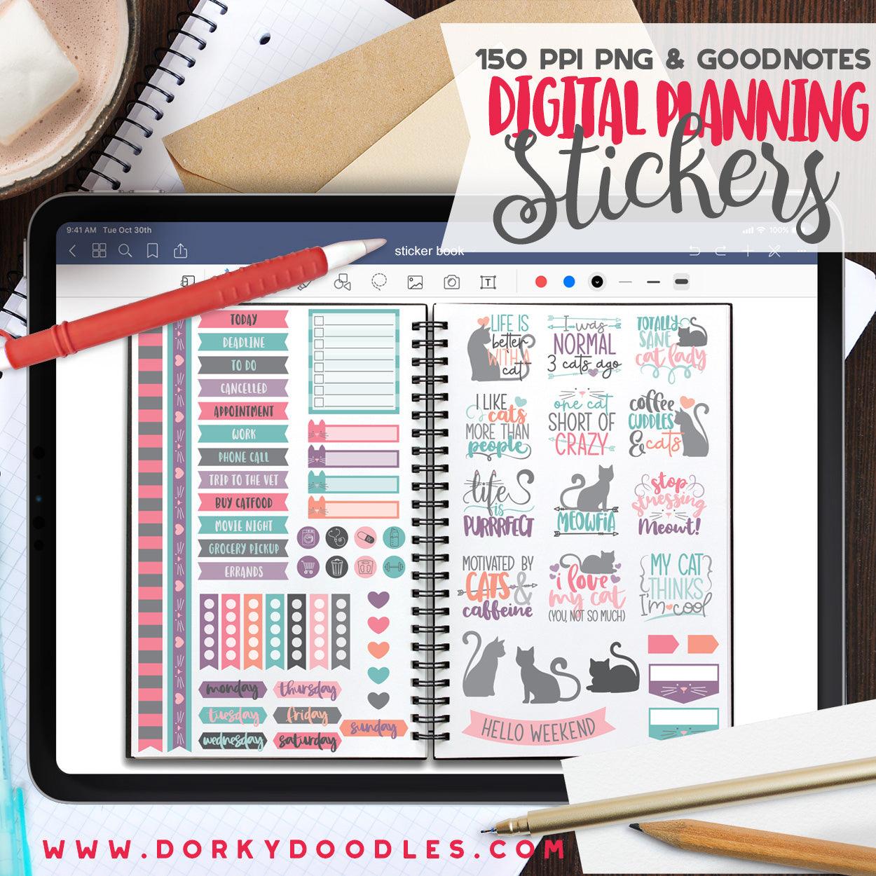 Cat Lovers Digital Planner Stickers