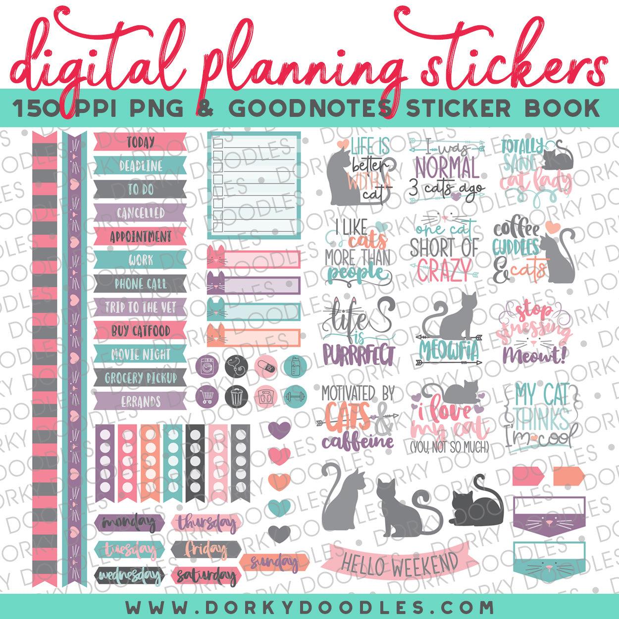 Cat Lovers Digital Planner Stickers