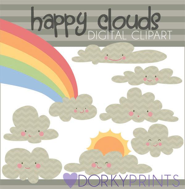 Chevron Clouds Summer Clipart