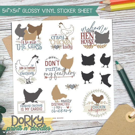 Chicken Love Stickers Sheet